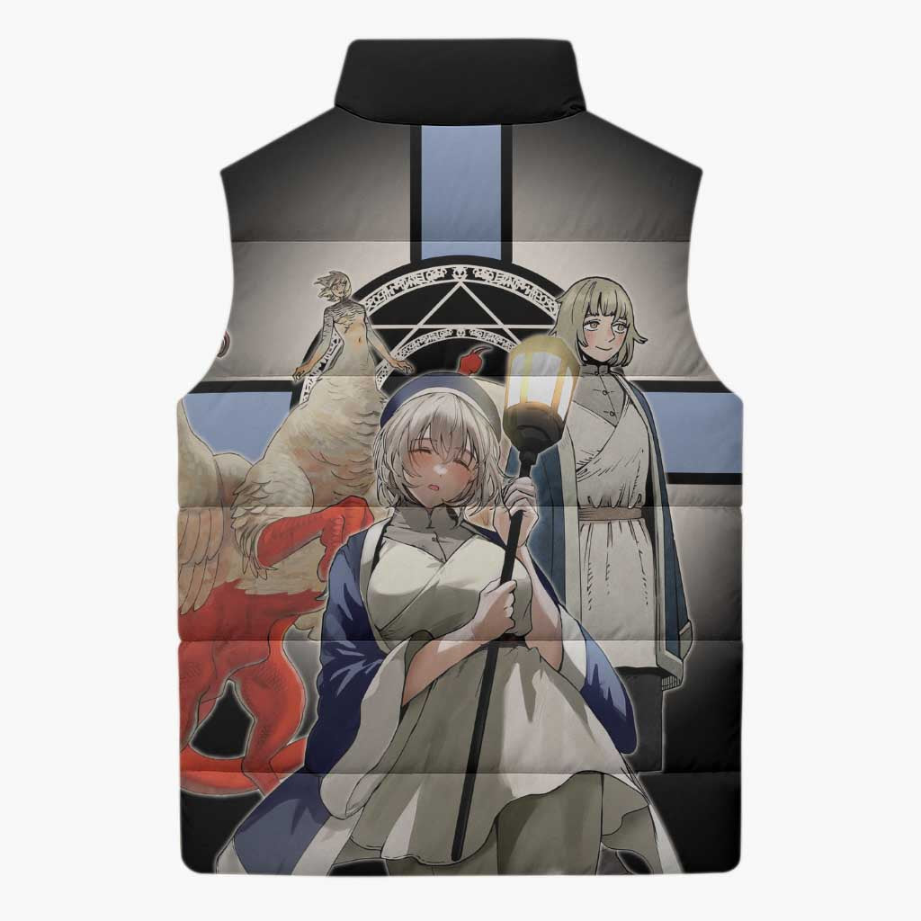 Falin Touden Lightbearer Sleeveless Puffer Jacket Fantasy Anime Illustration Style