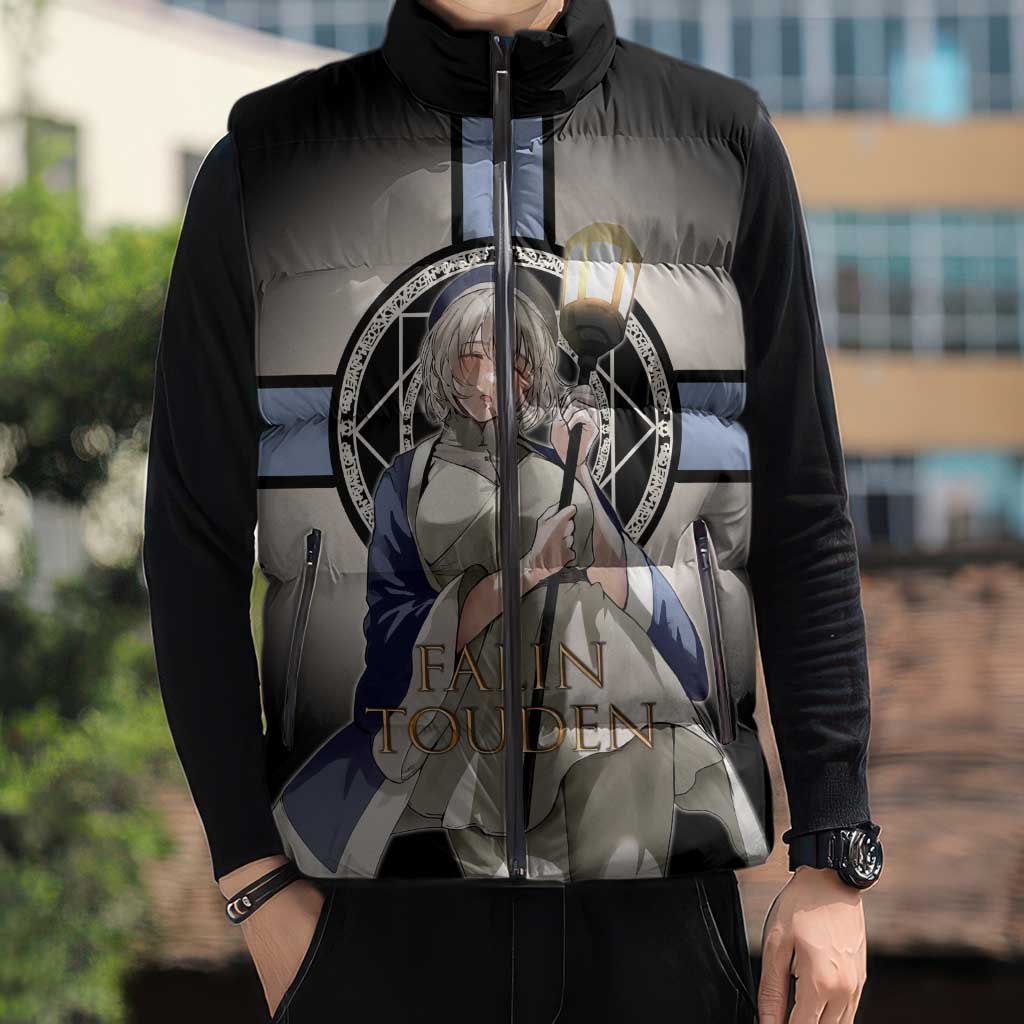 Falin Touden Lightbearer Sleeveless Puffer Jacket Fantasy Anime Illustration Style