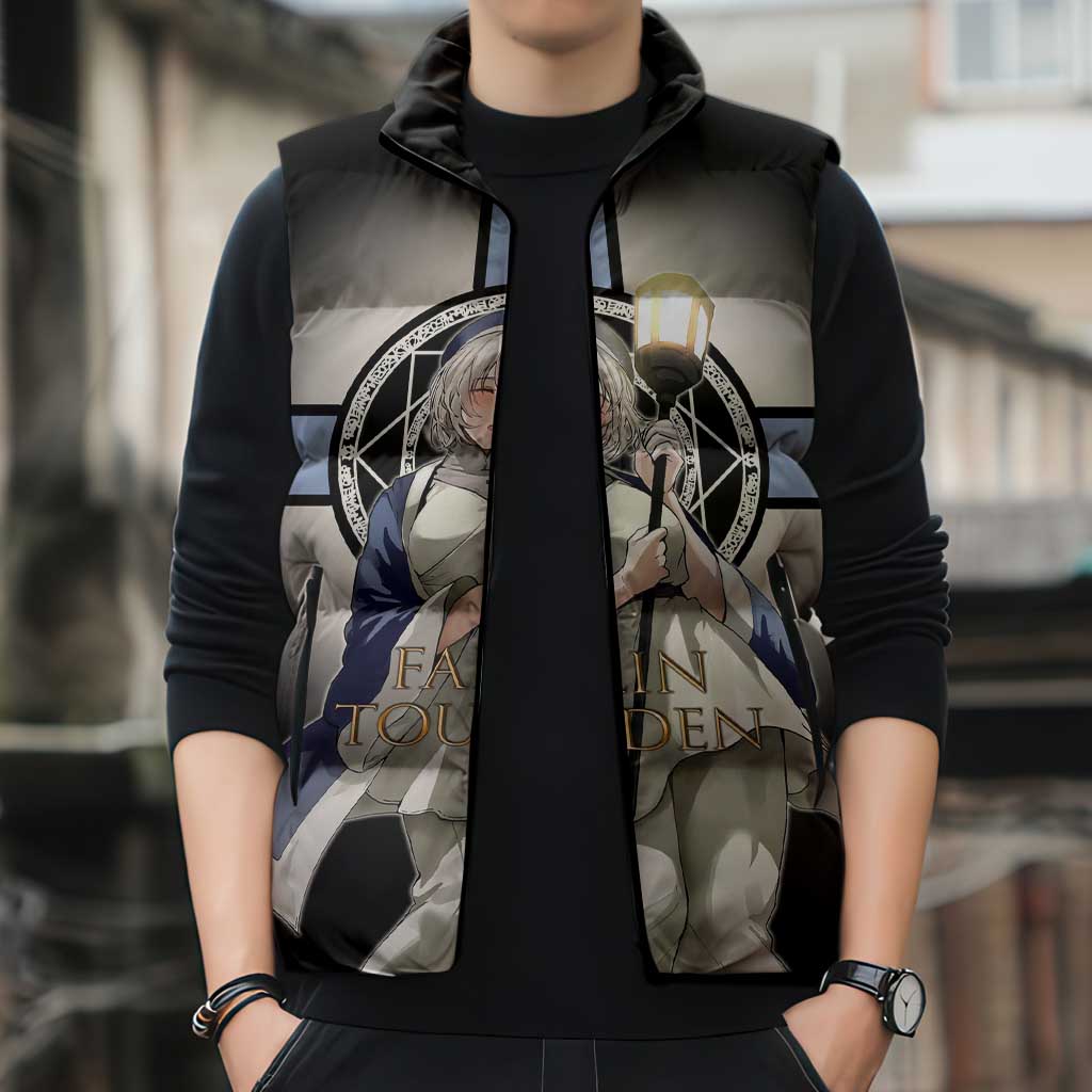 Falin Touden Lightbearer Sleeveless Puffer Jacket Fantasy Anime Illustration Style