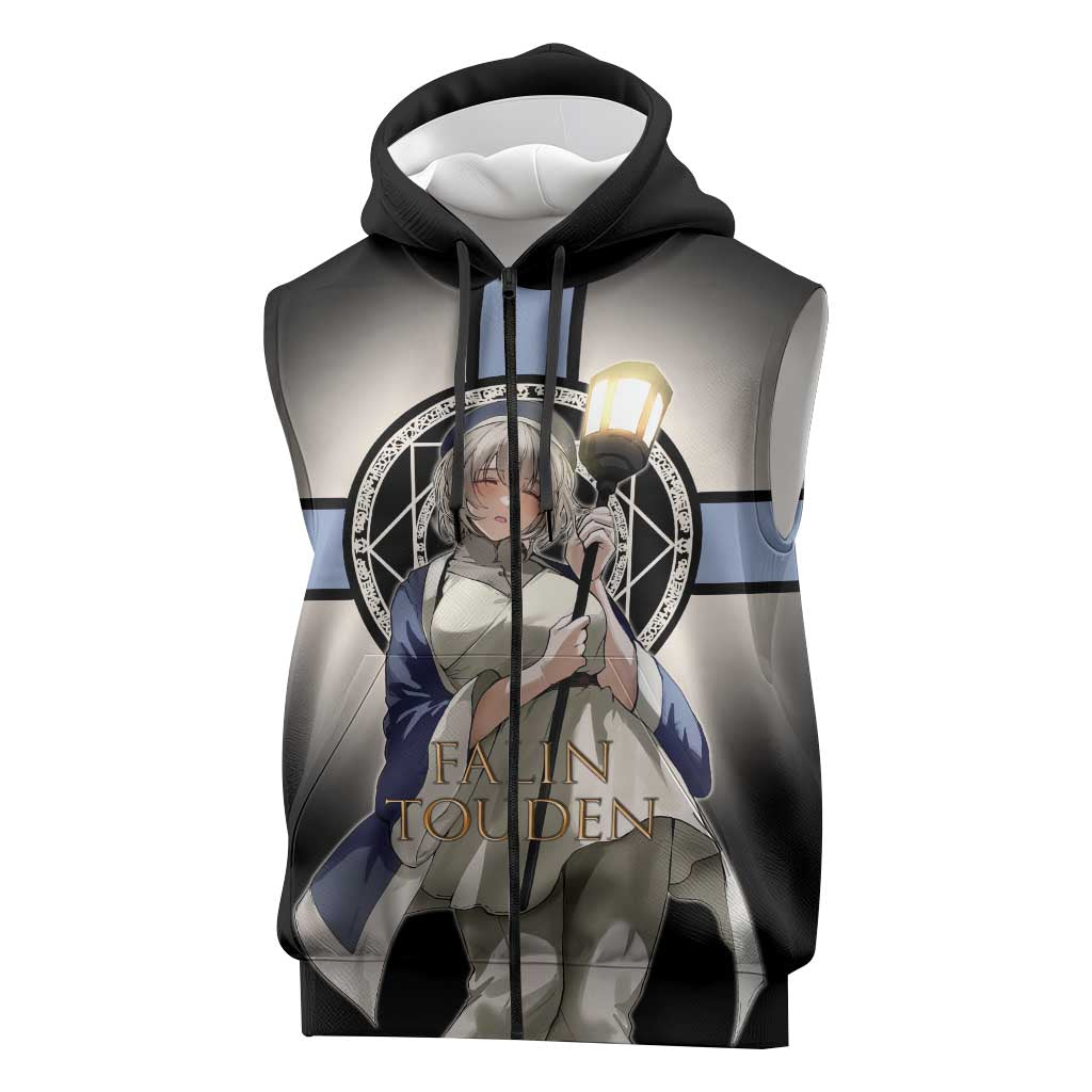 Falin Touden Lightbearer Sleeveless Zip Hoodie Fantasy Anime Illustration Style