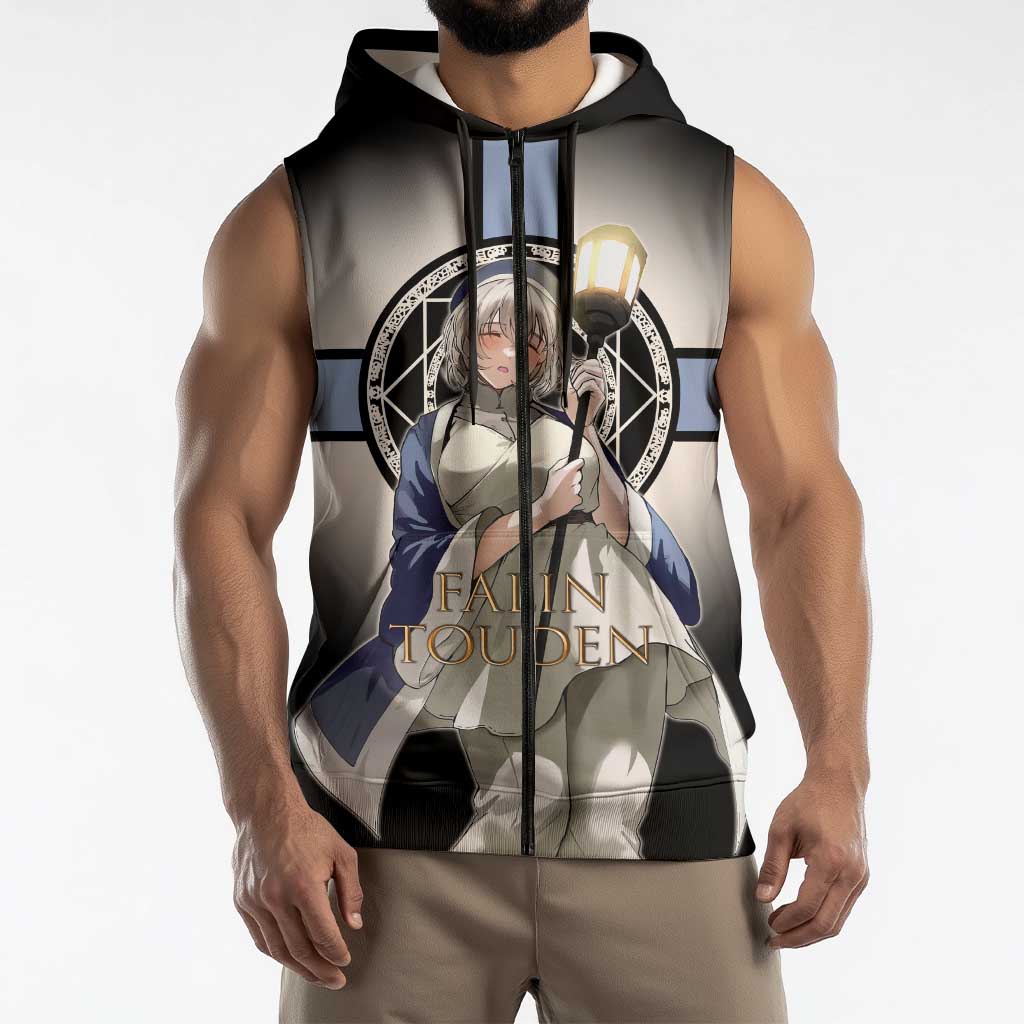 Falin Touden Lightbearer Sleeveless Zip Hoodie Fantasy Anime Illustration Style