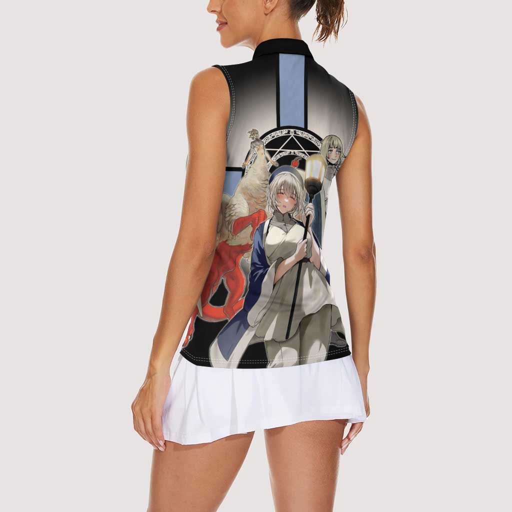 Falin Touden Lightbearer Women Sleeveless Polo Shirt Fantasy Anime Illustration Style