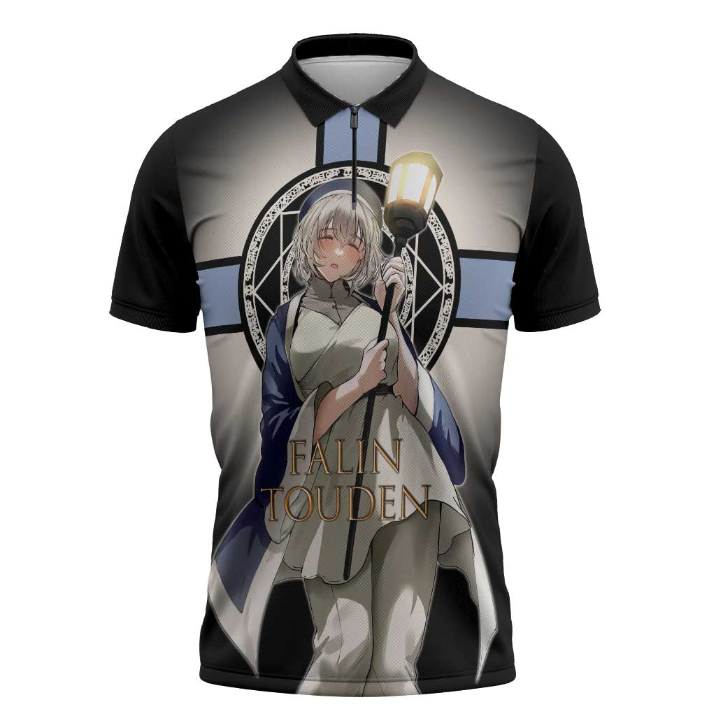 Falin Touden Lightbearer Zipper Polo Shirt Fantasy Anime Illustration Style