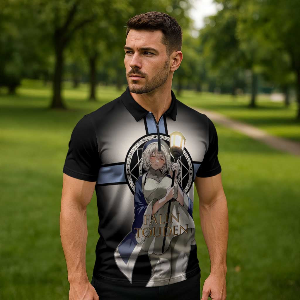 Falin Touden Lightbearer Zipper Polo Shirt Fantasy Anime Illustration Style