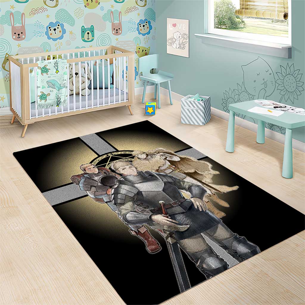 Laios Touden Dungeon Knight Area Rug Fantasy Anime Illustration Style