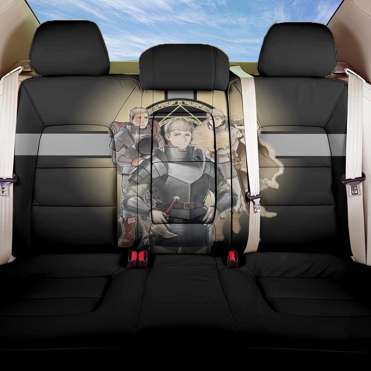 Laios Touden Dungeon Knight Back Car Seat Cover Fantasy Anime Illustration Style