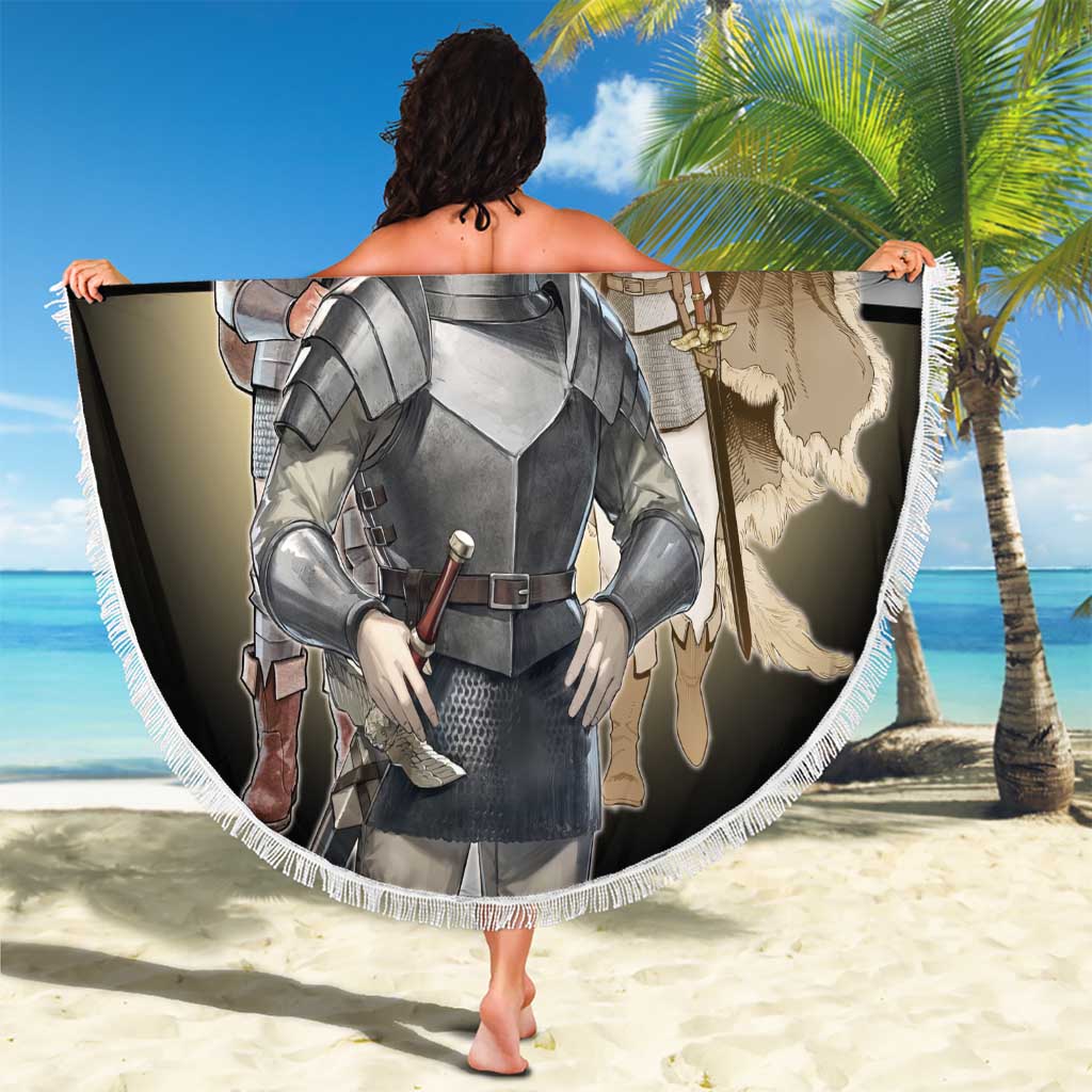 Laios Touden Dungeon Knight Beach Blanket Fantasy Anime Illustration Style