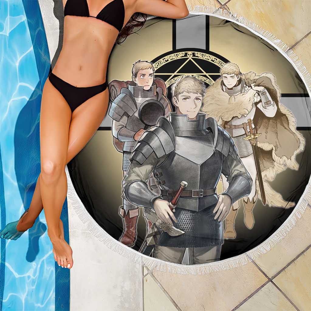 Laios Touden Dungeon Knight Beach Blanket Fantasy Anime Illustration Style