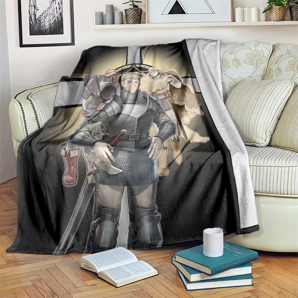 Laios Touden Dungeon Knight Blanket Fantasy Anime Illustration Style