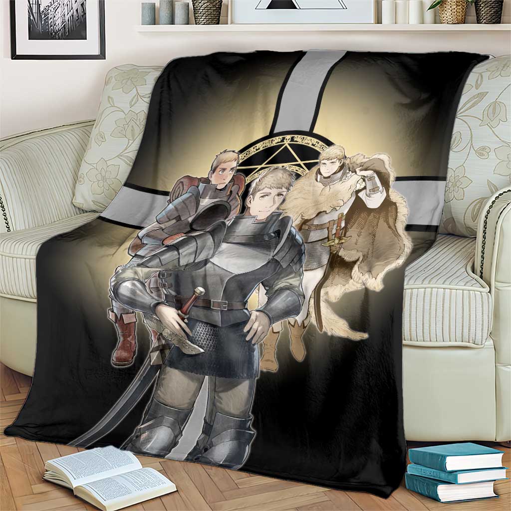 Laios Touden Dungeon Knight Blanket Fantasy Anime Illustration Style