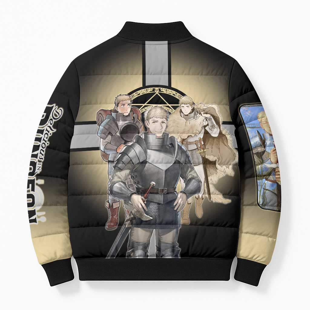 Laios Touden Dungeon Knight Bomber Puffer Jacket Fantasy Anime Illustration Style