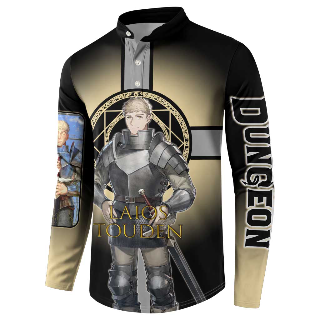 Laios Touden Dungeon Knight Button Sweatshirt Fantasy Anime Illustration Style