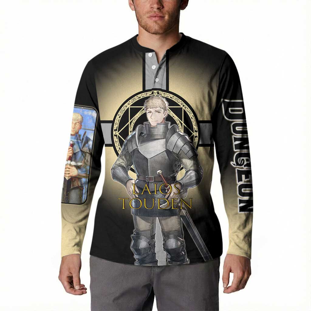 Laios Touden Dungeon Knight Button Sweatshirt Fantasy Anime Illustration Style