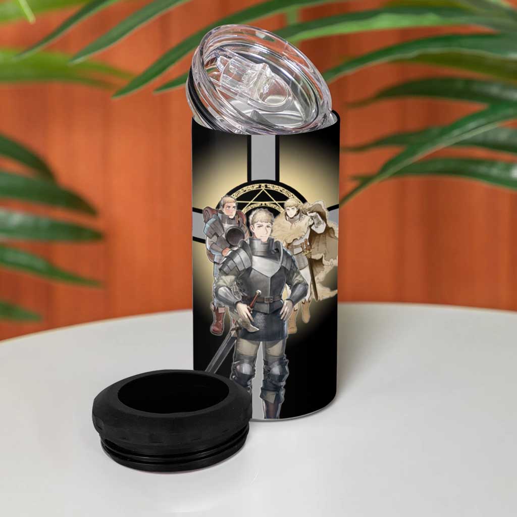 Laios Touden Dungeon Knight 4 in 1 Can Cooler Tumbler Fantasy Anime Illustration Style