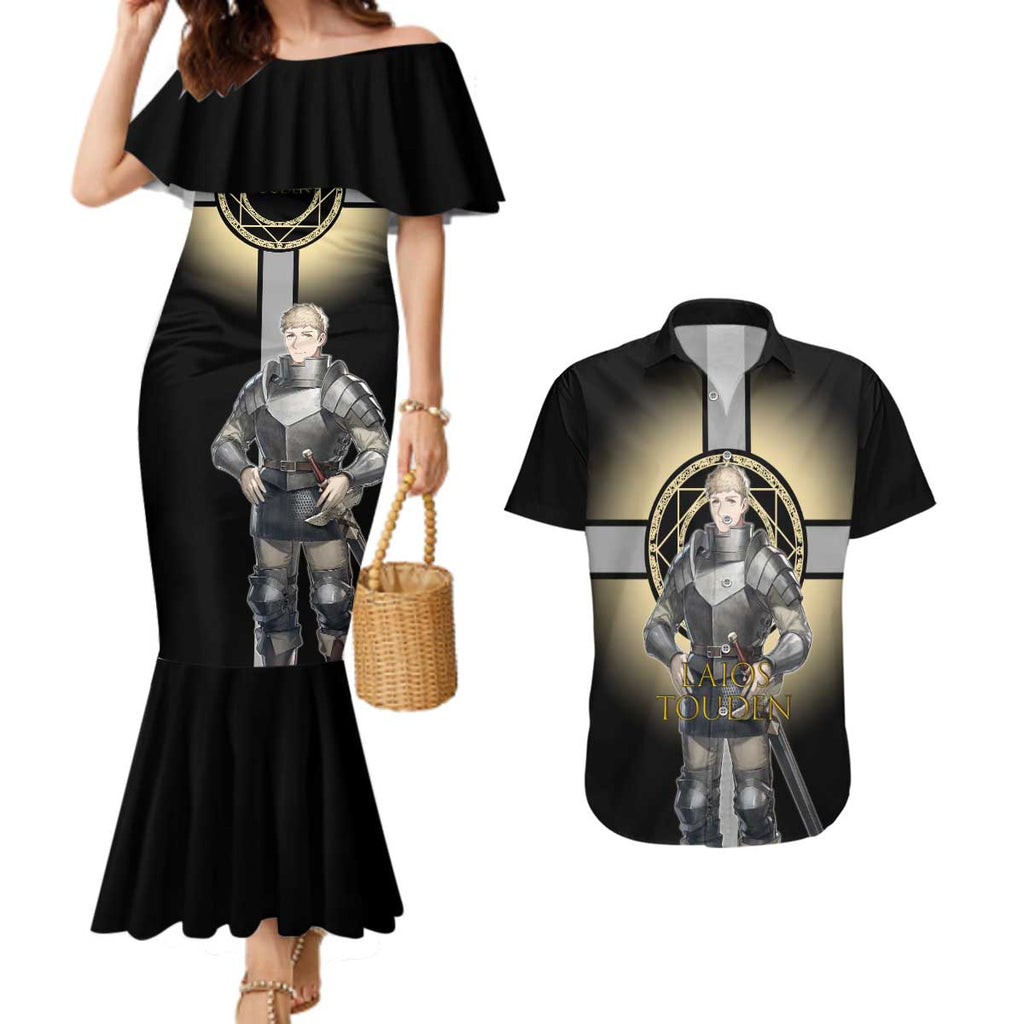 Laios Touden Dungeon Knight Couples Matching Mermaid Dress and Hawaiian Shirt Fantasy Anime Illustration Style