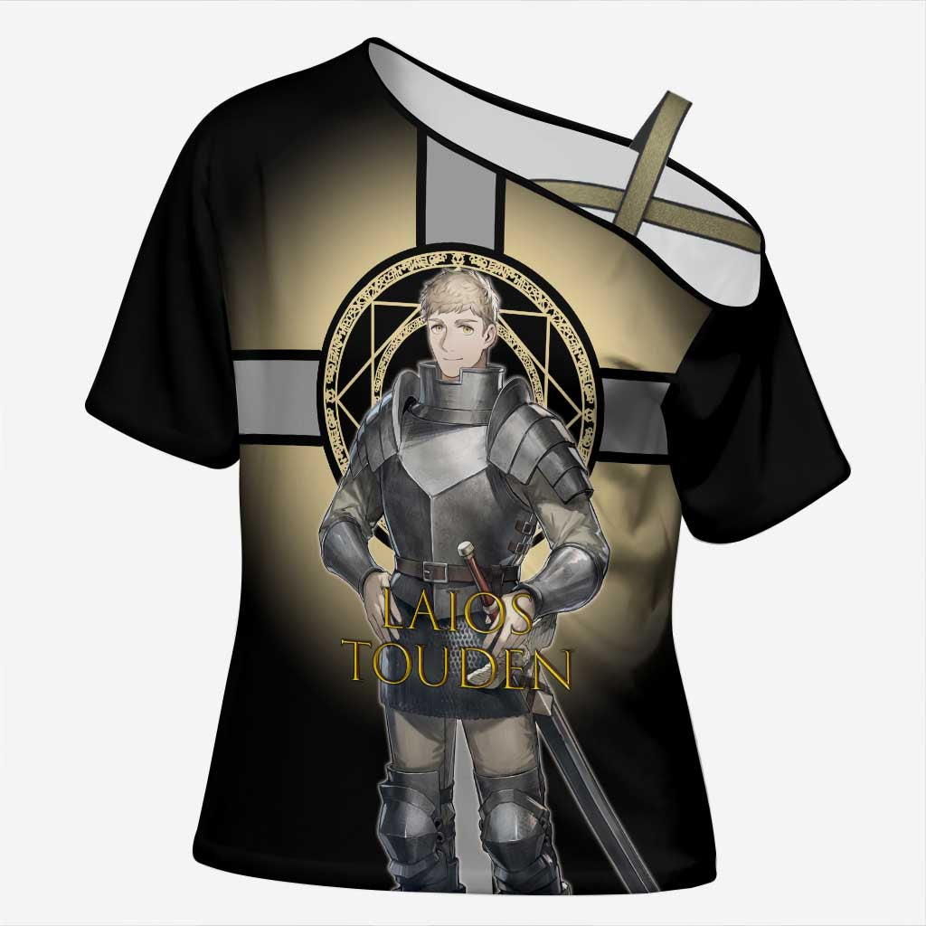 Laios Touden Dungeon Knight Cross Shoulder Shirt Fantasy Anime Illustration Style