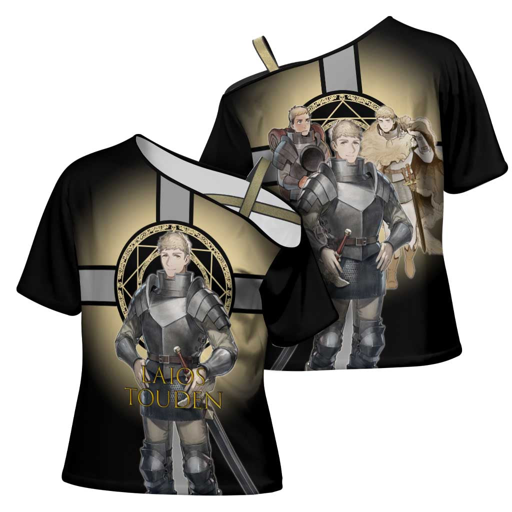 Laios Touden Dungeon Knight Cross Shoulder Shirt Fantasy Anime Illustration Style