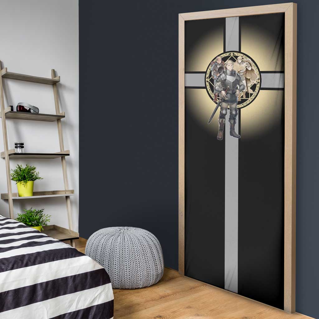 Laios Touden Dungeon Knight Door Cover Fantasy Anime Illustration Style