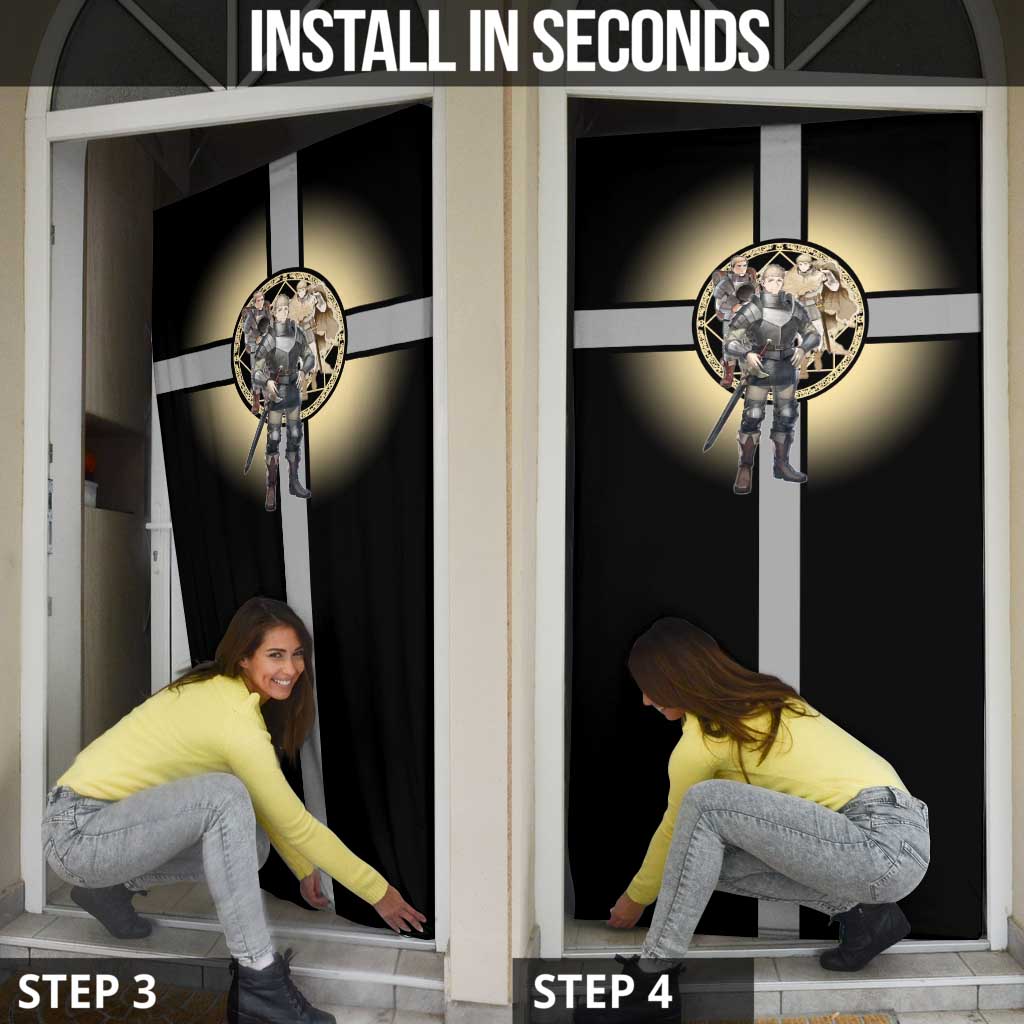 Laios Touden Dungeon Knight Door Cover Fantasy Anime Illustration Style