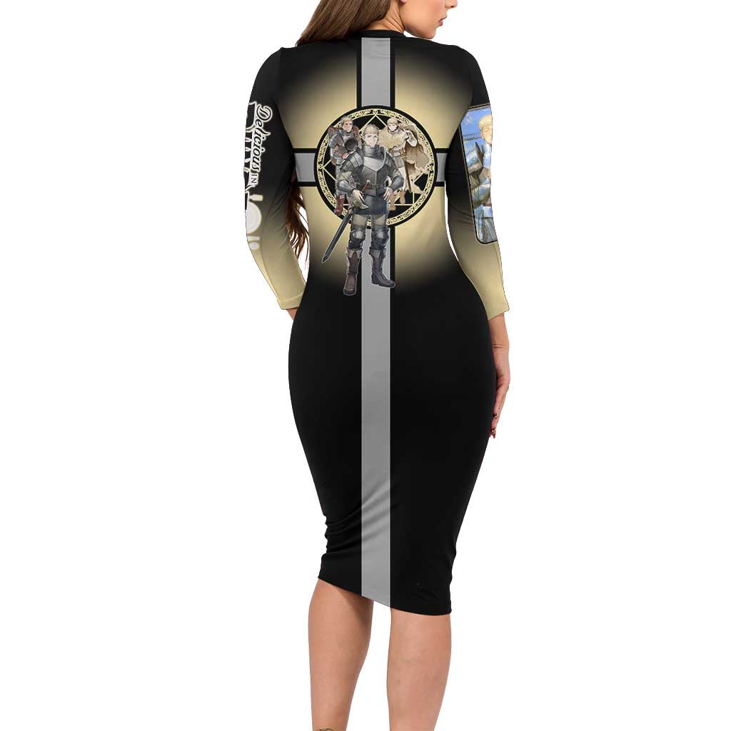 Laios Touden Dungeon Knight Family Matching Long Sleeve Bodycon Dress and Hawaiian Shirt Fantasy Anime Illustration Style