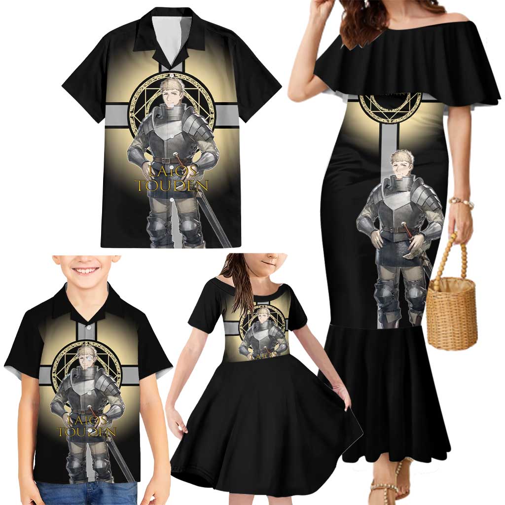 Laios Touden Dungeon Knight Family Matching Mermaid Dress and Hawaiian Shirt Fantasy Anime Illustration Style