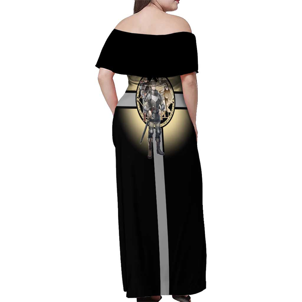 Laios Touden Dungeon Knight Family Matching Off Shoulder Maxi Dress and Hawaiian Shirt Fantasy Anime Illustration Style