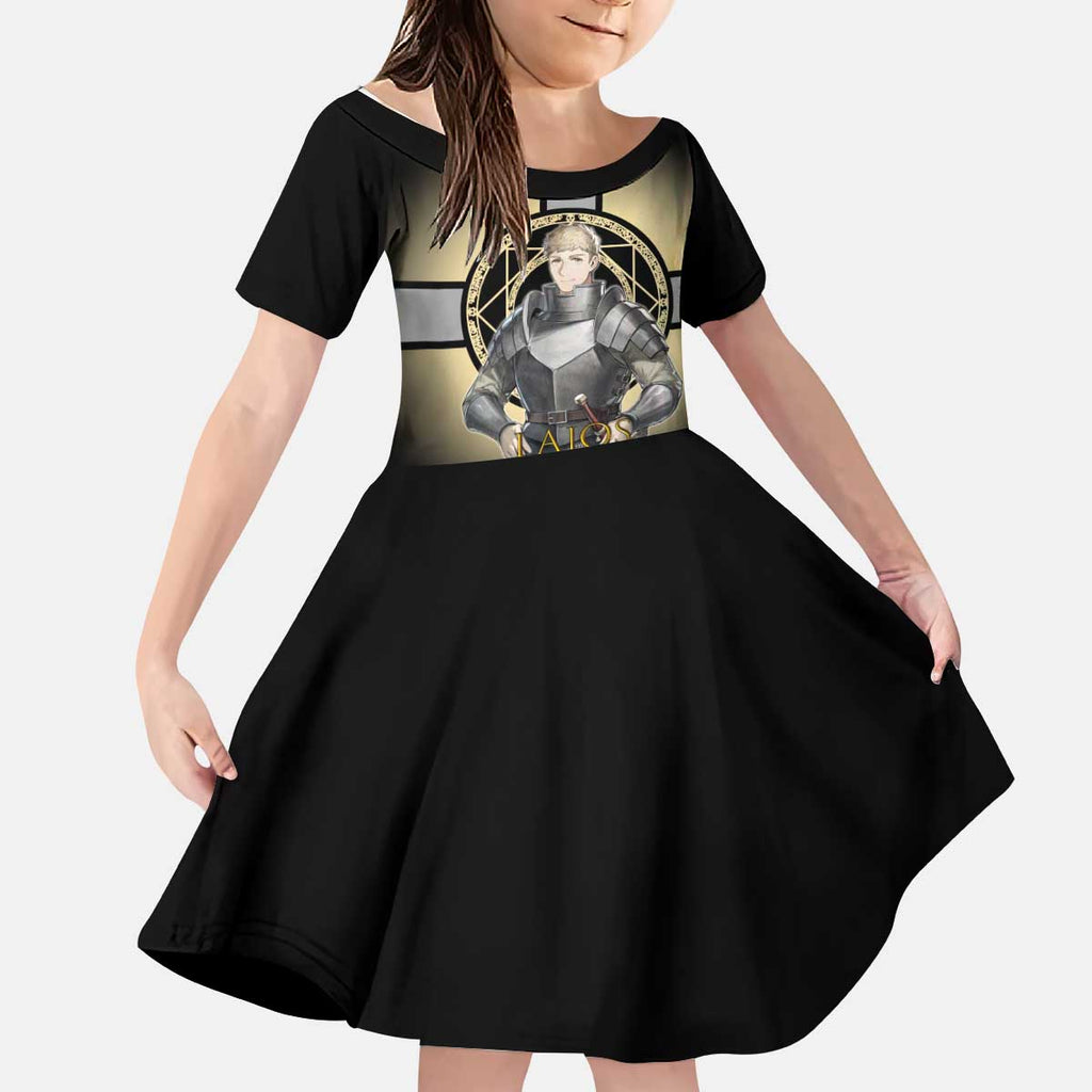 Laios Touden Dungeon Knight Kid Short Sleeve Dress Fantasy Anime Illustration Style
