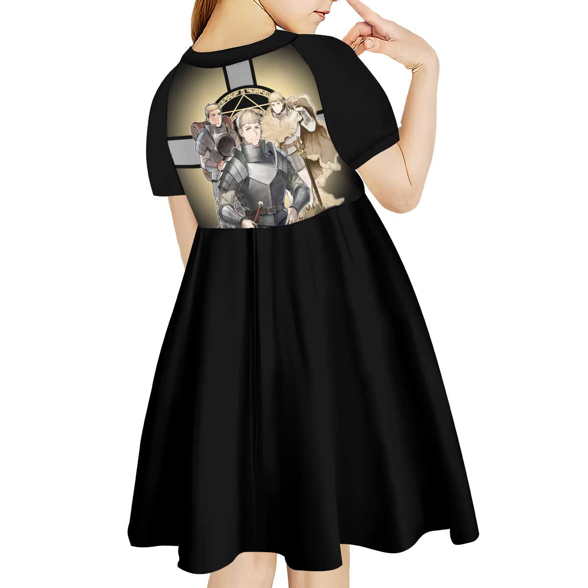 Laios Touden Dungeon Knight Kid Short Sleeve Dress Fantasy Anime Illustration Style