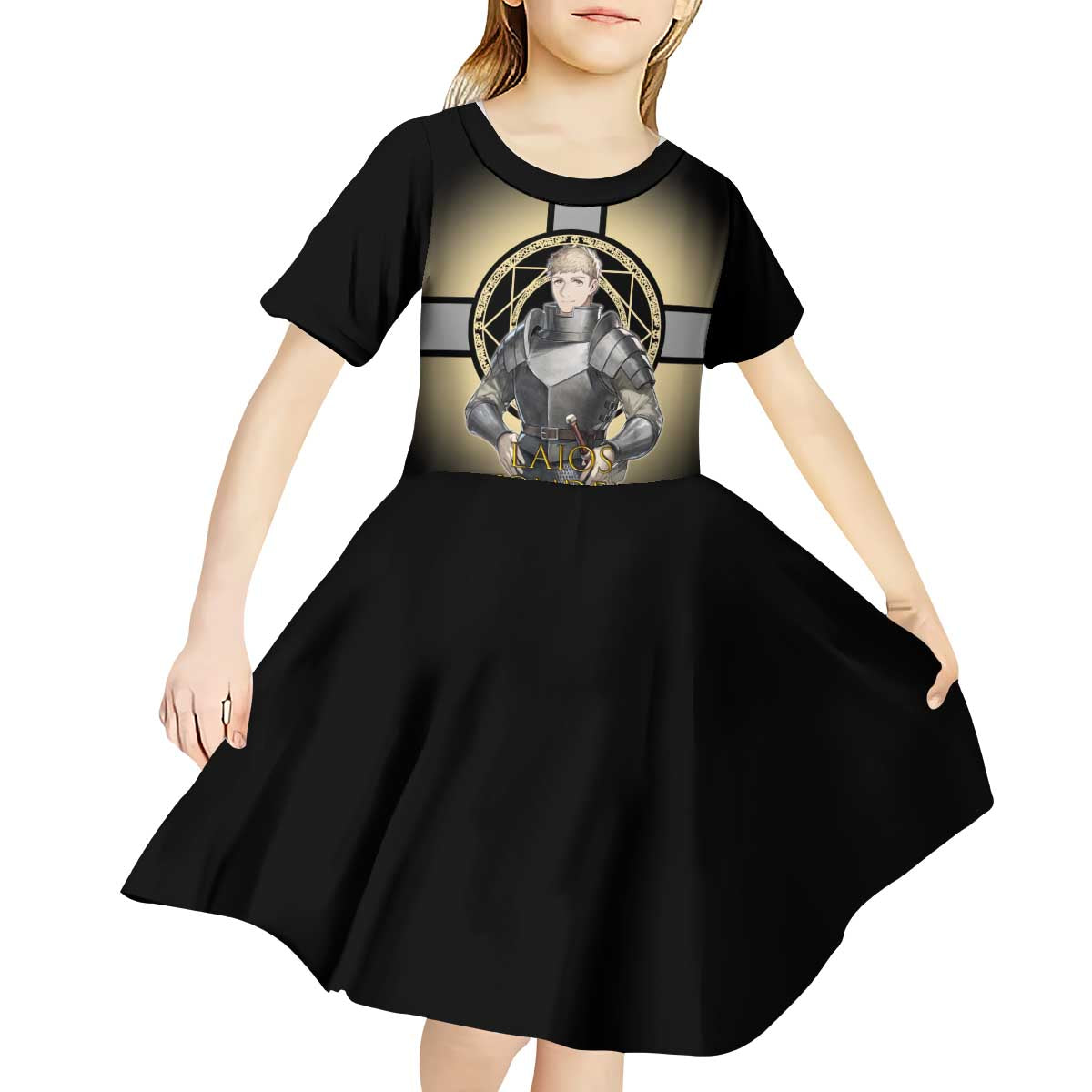 Laios Touden Dungeon Knight Kid Short Sleeve Dress Fantasy Anime Illustration Style