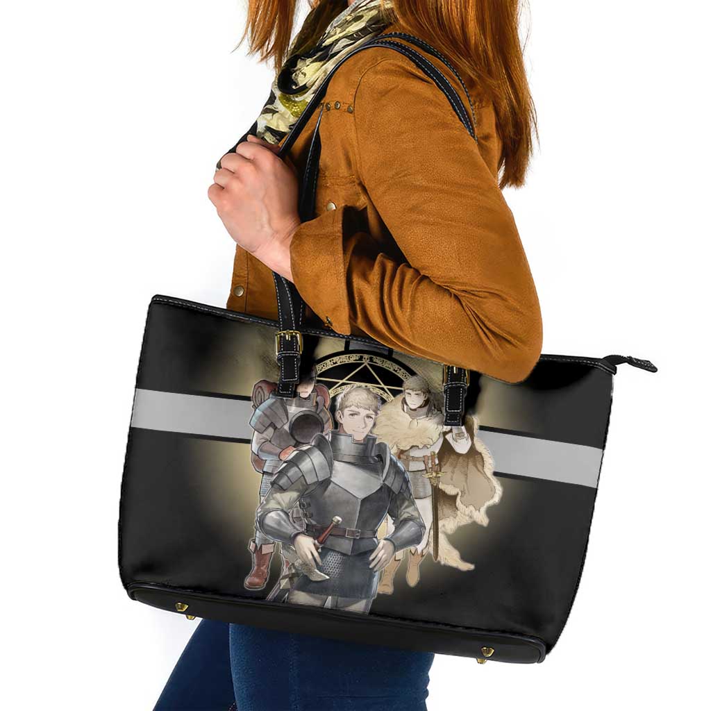 Laios Touden Dungeon Knight Leather Tote Bag Fantasy Anime Illustration Style