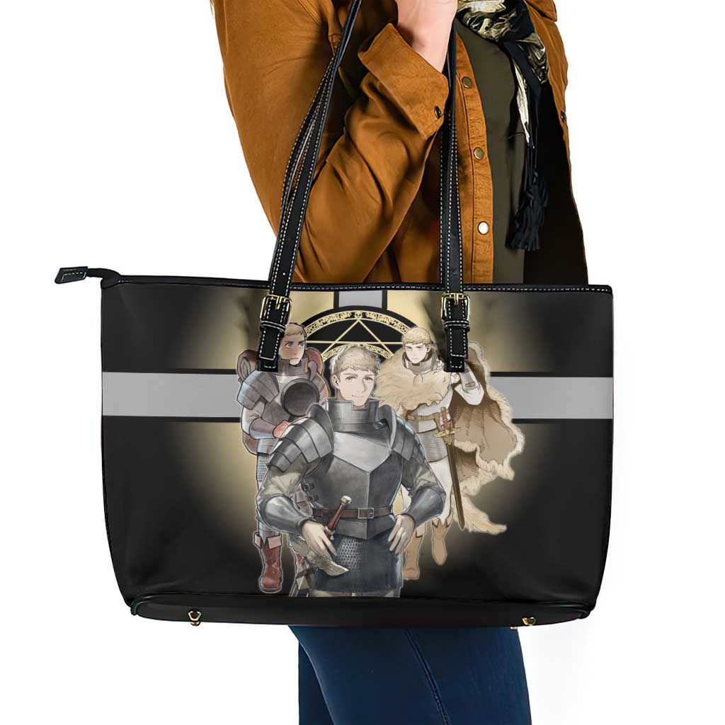 Laios Touden Dungeon Knight Leather Tote Bag Fantasy Anime Illustration Style
