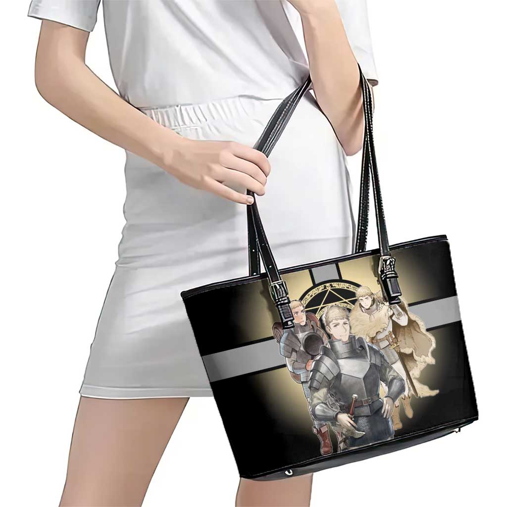 Laios Touden Dungeon Knight Leather Tote Bag Fantasy Anime Illustration Style