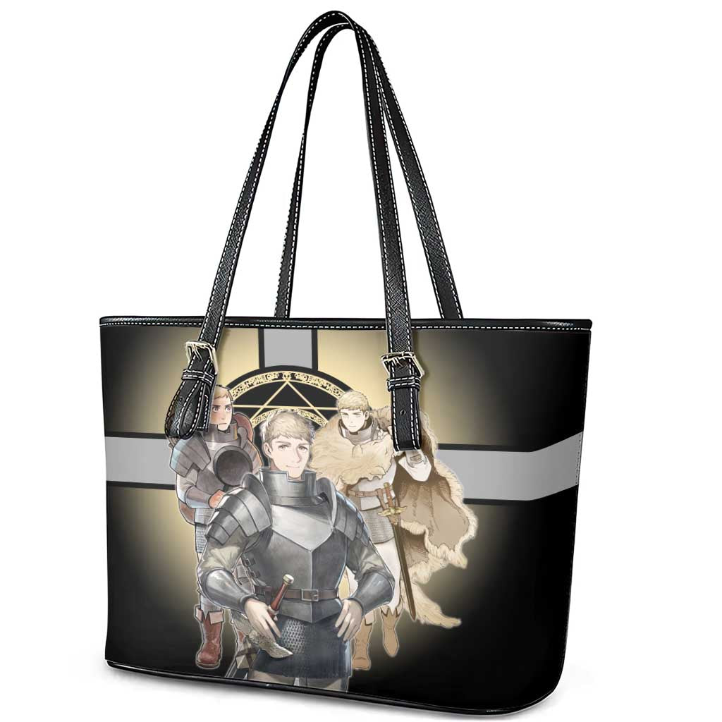 Laios Touden Dungeon Knight Leather Tote Bag Fantasy Anime Illustration Style