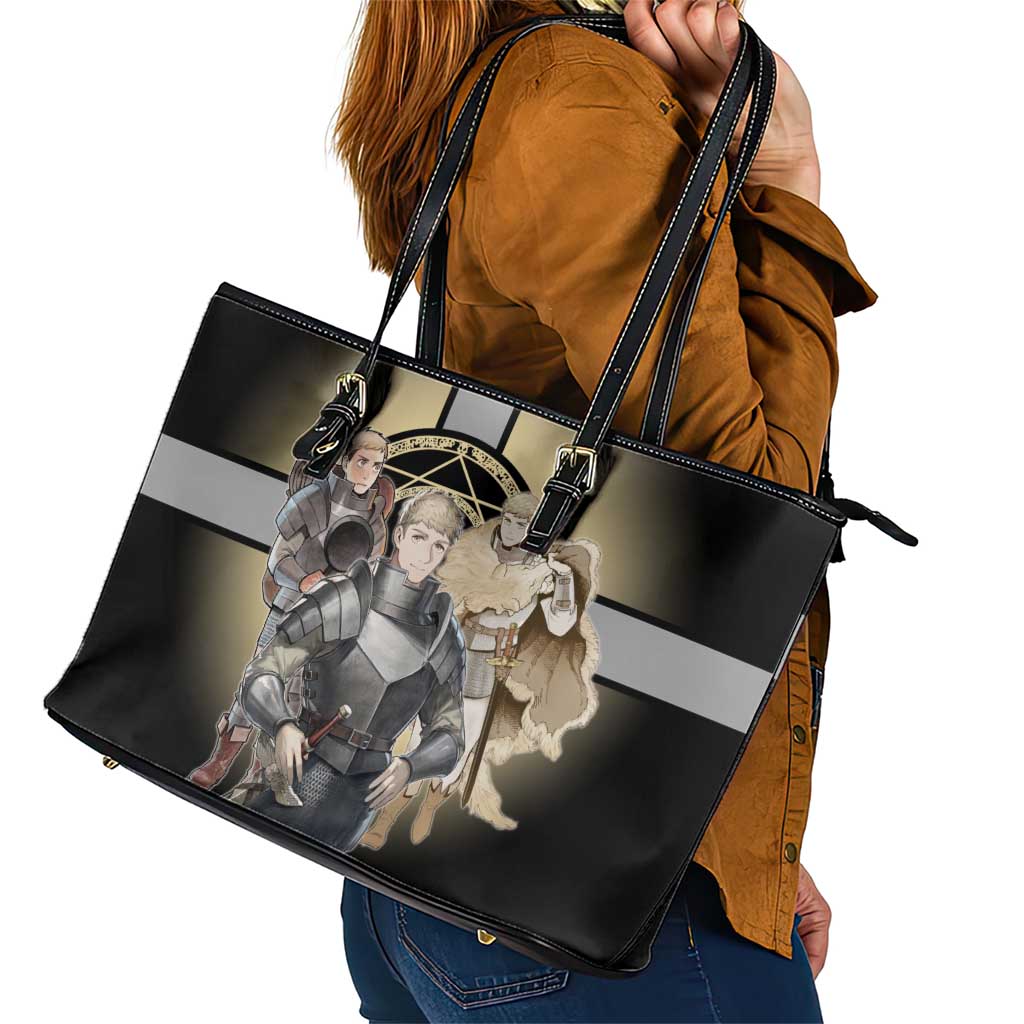 Laios Touden Dungeon Knight Leather Tote Bag Fantasy Anime Illustration Style