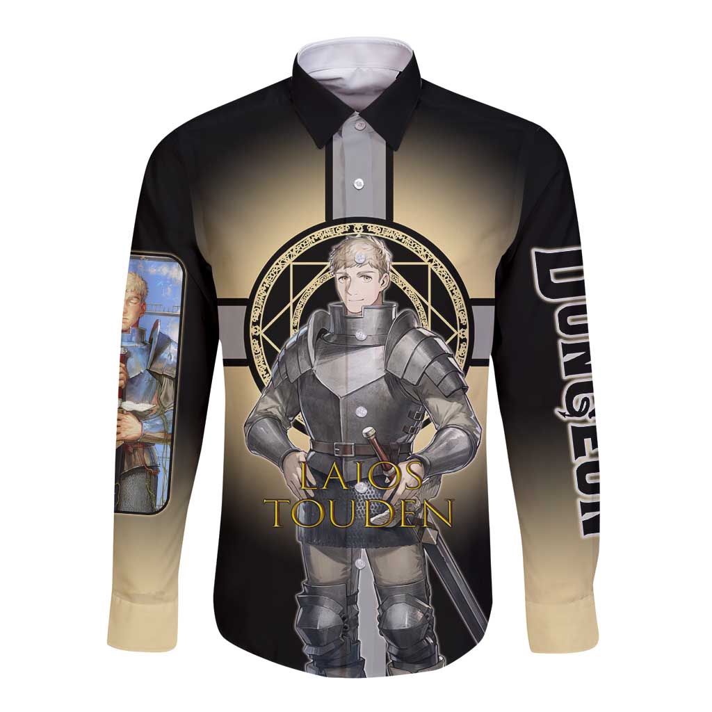 Laios Touden Dungeon Knight Long Sleeve Button Shirt Fantasy Anime Illustration Style