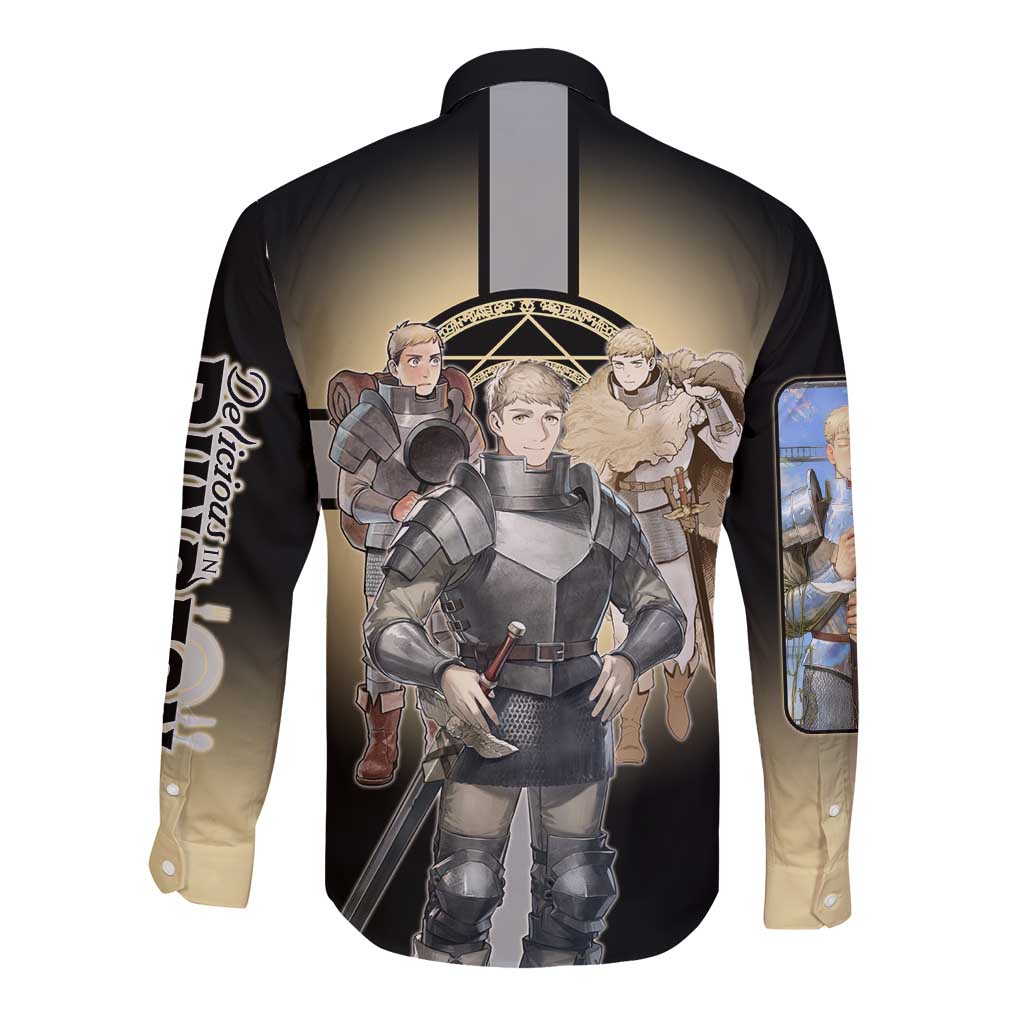 Laios Touden Dungeon Knight Long Sleeve Button Shirt Fantasy Anime Illustration Style
