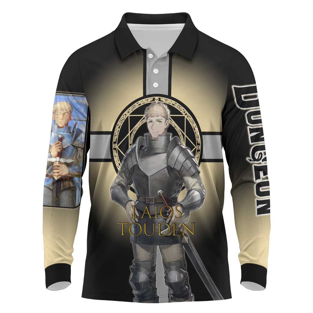 Laios Touden Dungeon Knight Long Sleeve Polo Shirt Fantasy Anime Illustration Style