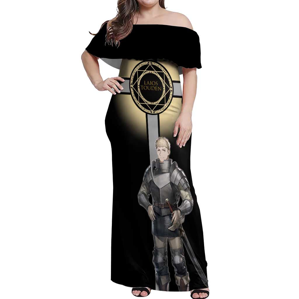 Laios Touden Dungeon Knight Off Shoulder Maxi Dress Fantasy Anime Illustration Style