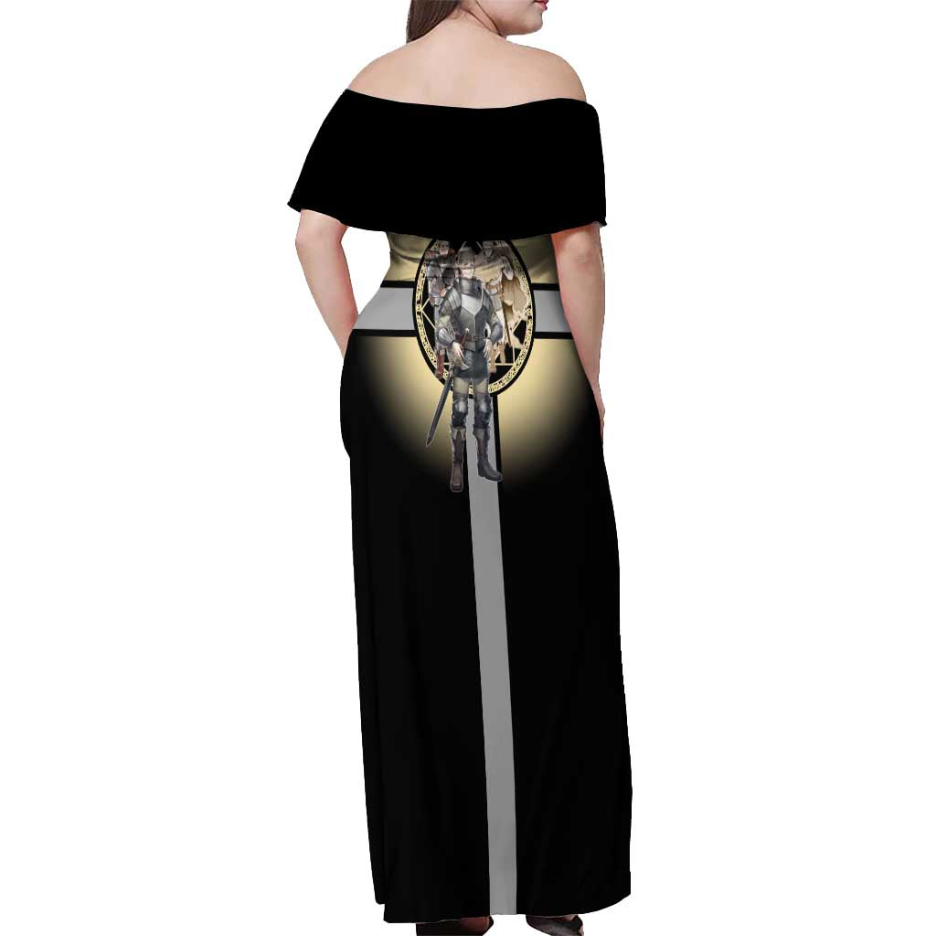 Laios Touden Dungeon Knight Off Shoulder Maxi Dress Fantasy Anime Illustration Style