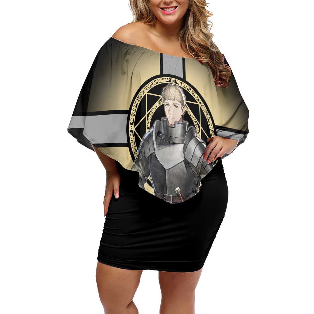 Laios Touden Dungeon Knight Off Shoulder Short Dress Fantasy Anime Illustration Style