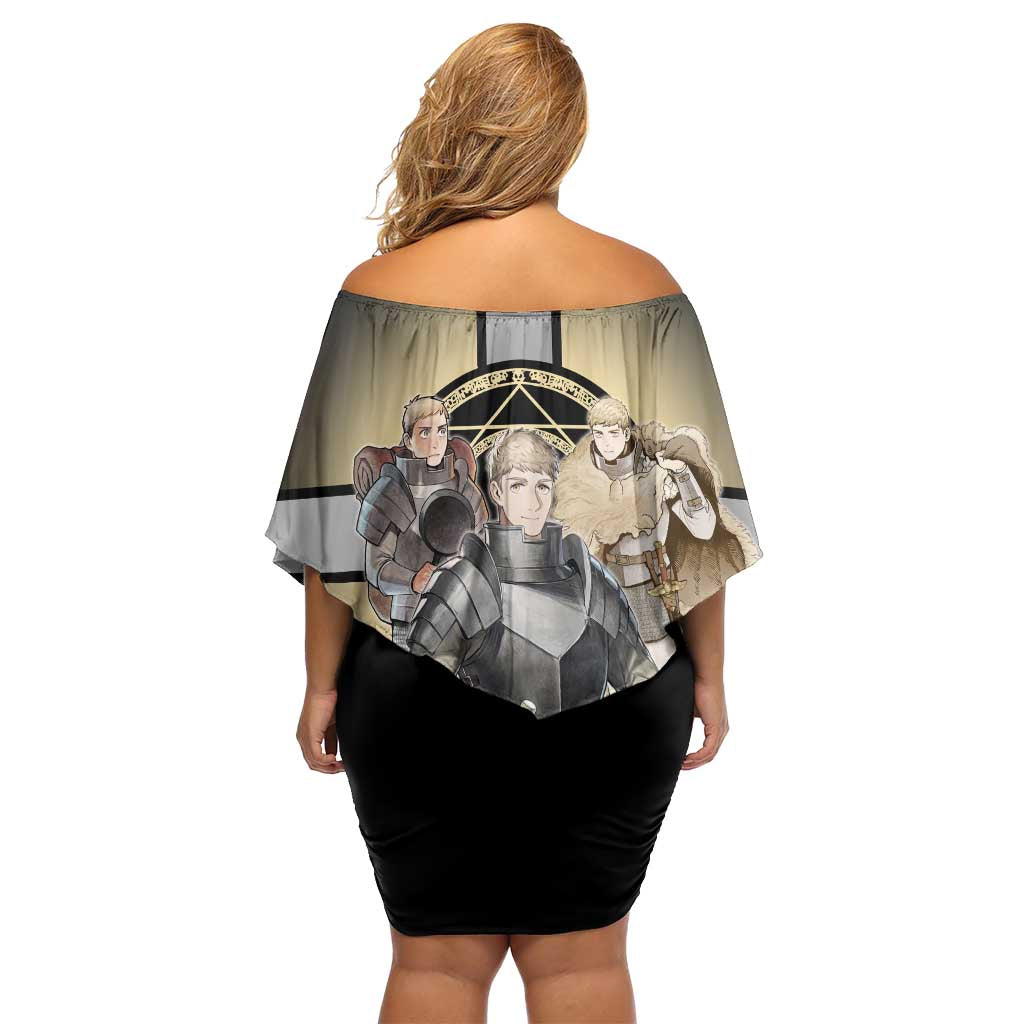 Laios Touden Dungeon Knight Off Shoulder Short Dress Fantasy Anime Illustration Style