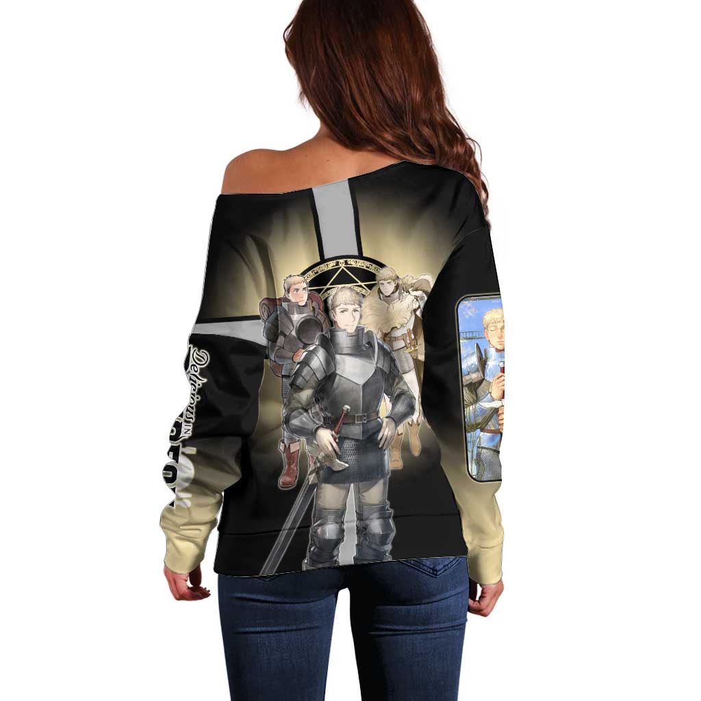 Laios Touden Dungeon Knight Off Shoulder Sweater Fantasy Anime Illustration Style