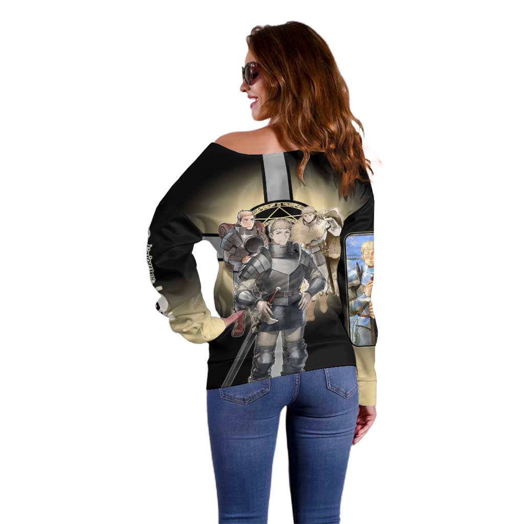 Laios Touden Dungeon Knight Off Shoulder Sweater Fantasy Anime Illustration Style