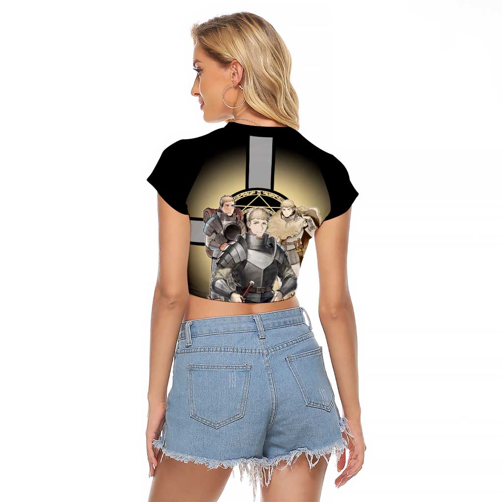 Laios Touden Dungeon Knight Raglan Cropped T Shirt Fantasy Anime Illustration Style