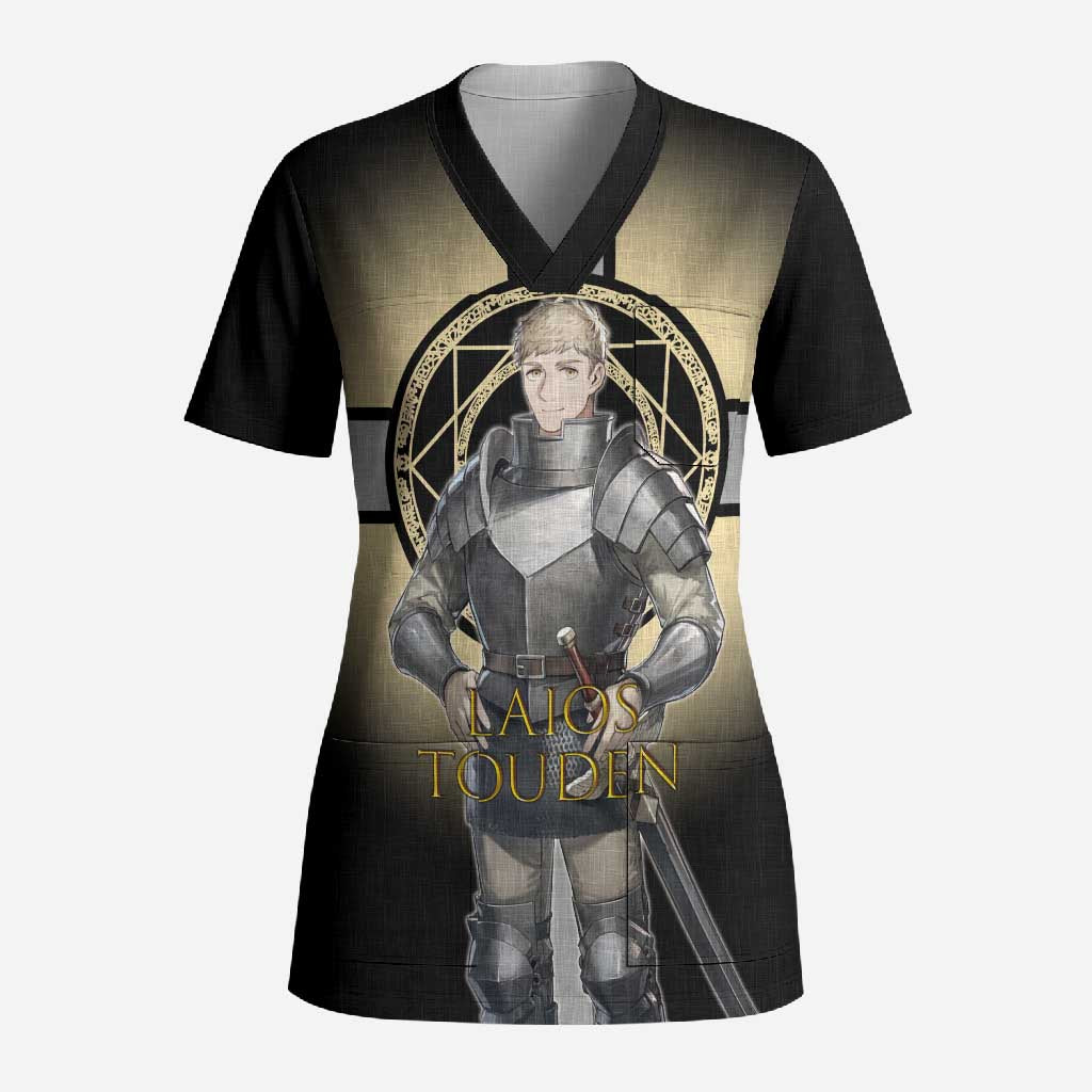 Laios Touden Dungeon Knight Scrub Top Fantasy Anime Illustration Style