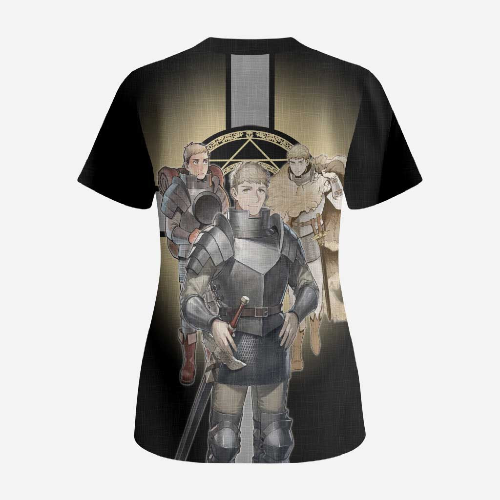 Laios Touden Dungeon Knight Scrub Top Fantasy Anime Illustration Style