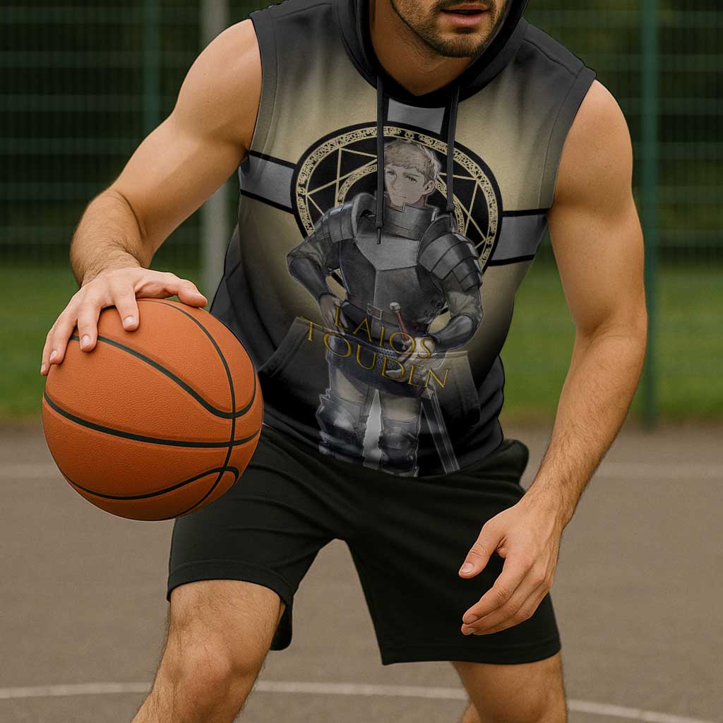 Laios Touden Dungeon Knight Sleeveless Hoodie Fantasy Anime Illustration Style