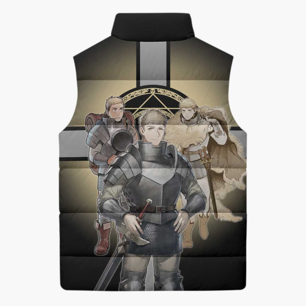 Laios Touden Dungeon Knight Sleeveless Puffer Jacket Fantasy Anime Illustration Style