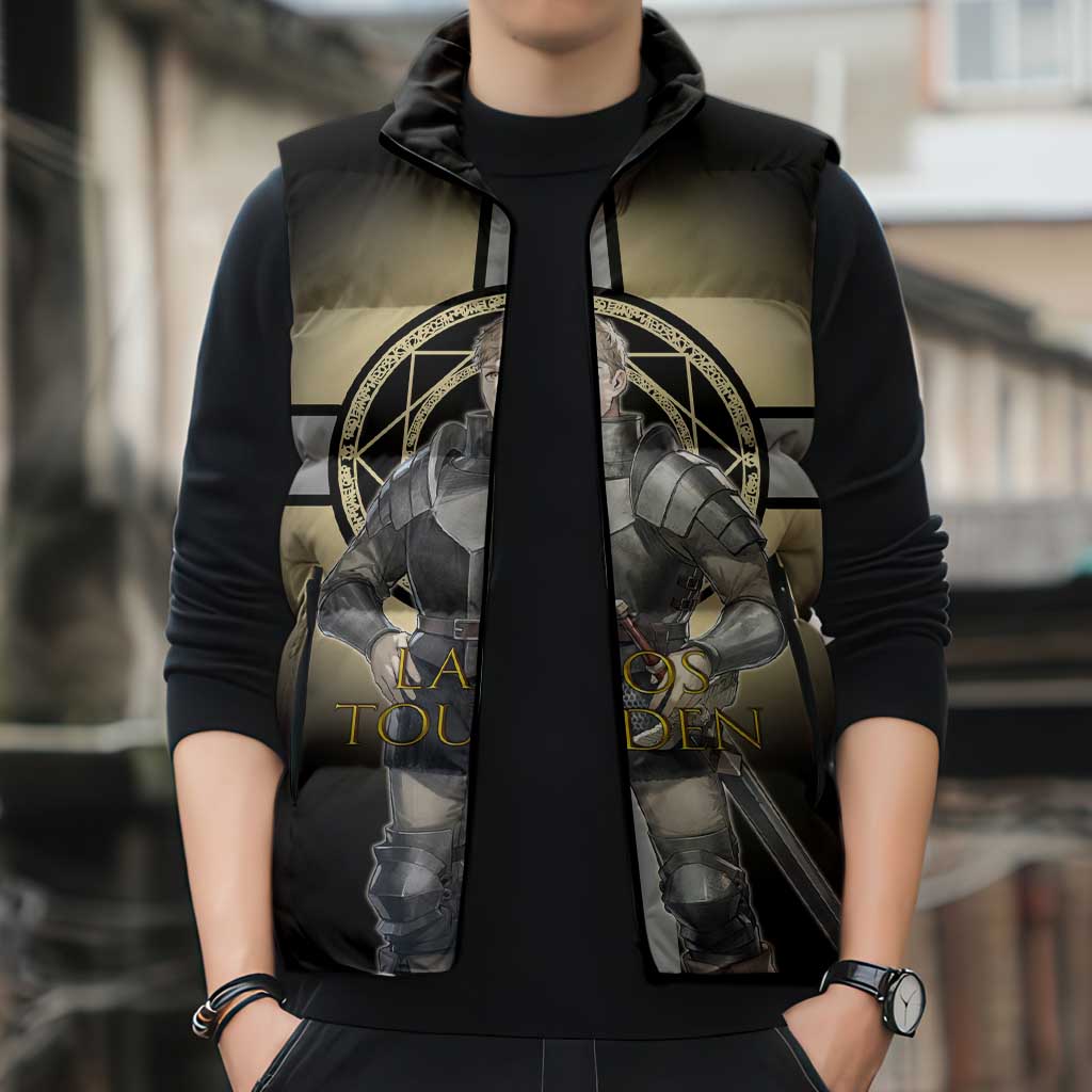 Laios Touden Dungeon Knight Sleeveless Puffer Jacket Fantasy Anime Illustration Style