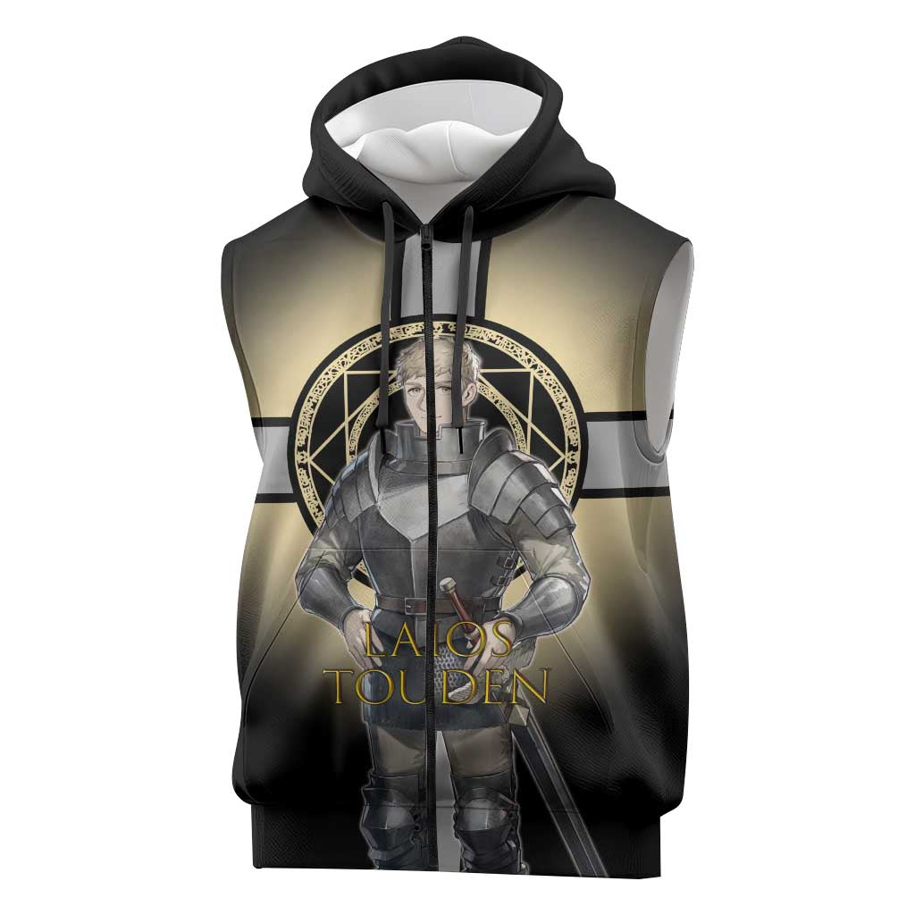 Laios Touden Dungeon Knight Sleeveless Zip Hoodie Fantasy Anime Illustration Style